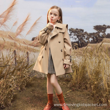 Girls' Windbreaker New High-End Mid-Length Coat